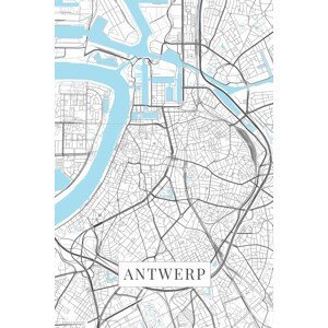 Mapa Antwerp white, (26.7 x 40 cm)
