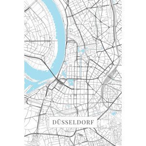 Mapa Dusseldorf white, (26.7 x 40 cm)