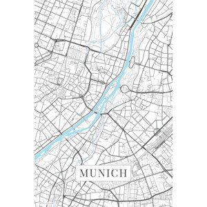Mapa Munich white, (26.7 x 40 cm)