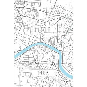 Mapa Pisa white, (26.7 x 40 cm)