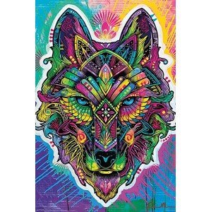 Plakát, Obraz - Dean Russo - Wolf Shaman Pop Art, (61 x 91.5 cm)