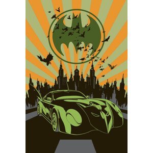 Umělecký tisk Batmobile in Gotham, (26.7 x 40 cm)