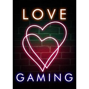 Umělecký tisk Love Gaming, (30 x 40 cm)