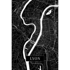 Mapa Lyon black, POSTERS, (26.7 x 40 cm)