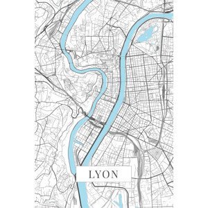 Mapa Lyon white, POSTERS, (26.7 x 40 cm)