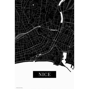 Mapa Nice black, POSTERS, (26.7 x 40 cm)