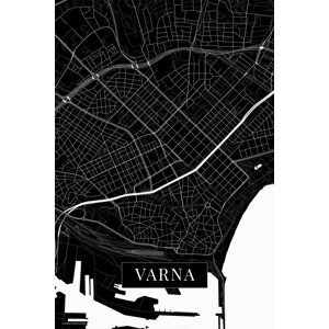 Mapa Varna black, POSTERS, (26.7 x 40 cm)