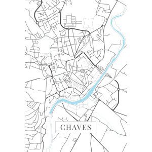 Mapa Chaves white, POSTERS, (26.7 x 40 cm)
