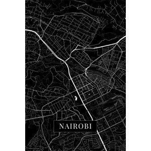 Mapa Nairobi black, POSTERS, (26.7 x 40 cm)