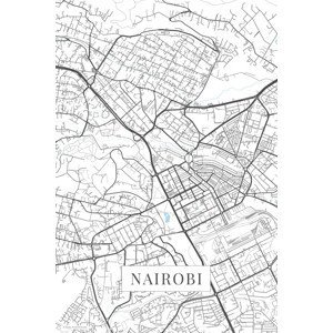 Mapa Nairobi white, POSTERS, (26.7 x 40 cm)