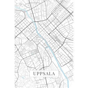 Mapa Uppsala white, POSTERS, (26.7 x 40 cm)