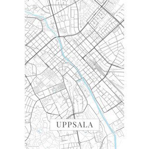 Mapa Uppsala white, POSTERS, (26.7 x 40 cm)
