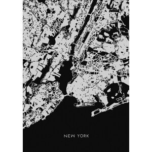 Mapa New york  Black, Studio Collection, (26.7 x 40 cm)