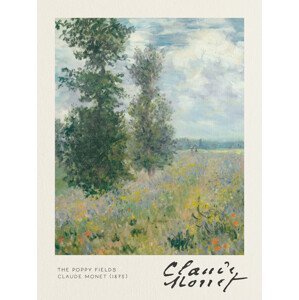 Obrazová reprodukce The Poppy Fields - Claude Monet, (30 x 40 cm)