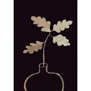 Ilustrace Leaves in vase_gold, Studio Collection, (26.7 x 40 cm)