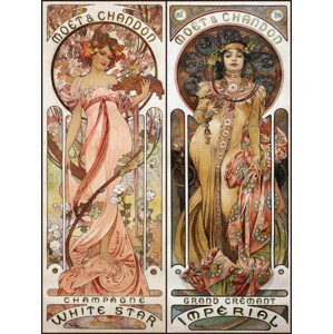 Obrazová reprodukce Moet & Chandon (Vintage Art Nouveau)  - Alfons Mucha, (30 x 40 cm)