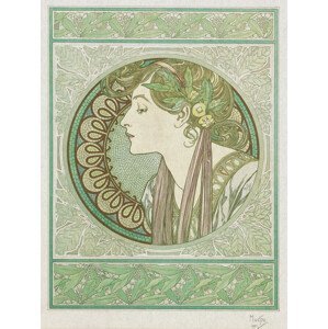 Obrazová reprodukce Green Garden Laurel (Vintage Art Nouveau) - Alfons Mucha, (30 x 40 cm)