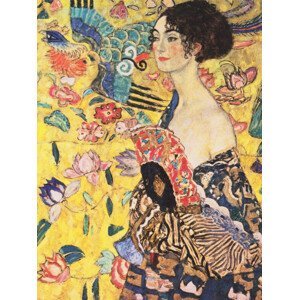 Obrazová reprodukce The lady with the fan (Vintage Portrait) - Gustav Klimt, (30 x 40 cm)