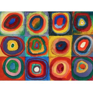 Obrazová reprodukce Squares with Concentric Circles / Concentric Rings - Wassily Kandinsky, (40 x 30 cm)