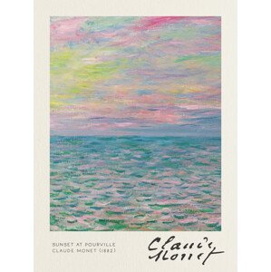 Obrazová reprodukce Sunset at Pourville - Claude Monet, (30 x 40 cm)