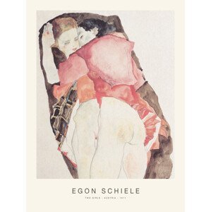 Obrazová reprodukce Two Girls / Lesbian Couple (Special Edition Female Nude) - Egon Schiele, (30 x 40 cm)
