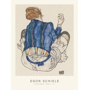 Obrazová reprodukce Sitting Woman (Special Edition Female Portrait) - Egon Schiele, (30 x 40 cm)