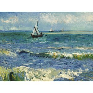 Obrazová reprodukce The sea at Saintes-Maries-de-la-Mer (Vintage Seascape with Boats) - Vincent van Gogh, (40 x 30 cm)