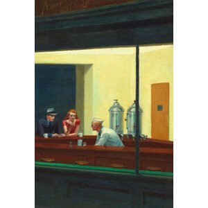 Obrazová reprodukce Nighthawks, Divided into Three (3 of 3) - Edward Hopper, (26.7 x 40 cm)