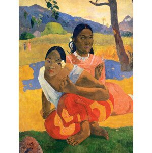 Obrazová reprodukce Two Tahitian Women, When will you marry (Vintage Female Portrait) - Paul Gauguin, (30 x 40 cm)