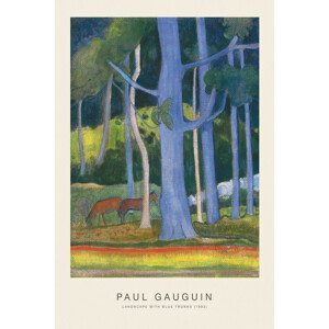 Obrazová reprodukce Landscape with Blue Trunks (Special Edition) - Paul Gauguin, (26.7 x 40 cm)