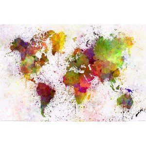 Plakát, Obraz - World Map - Watercolour, (120 x 80 cm)