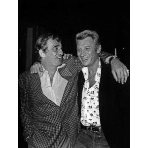 Umělecká fotografie Jean Paul Belmondo and Johnny Hallyday at the King Club, (30 x 40 cm)