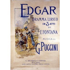 Hohenstein, Adolfo - Obrazová reprodukce Poster for the opera “Edgar” by composer Giacomo Puccini, (26.7 x 40 cm)