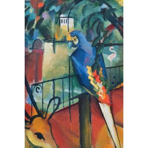 Obrazová reprodukce The Zoological Garden No.1 (Vibrant Animals, Parrot & Deer) - August Macke, (26.7 x 40 cm)