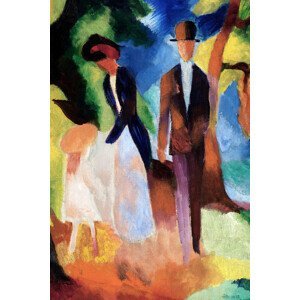 Obrazová reprodukce Family by a Blue Lake (People in the Landscape) - August Macke, (26.7 x 40 cm)