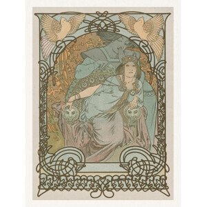 Obrazová reprodukce The Princess of Tripoli (Beautiful Art Nouveau Portrait) - Alfons / Alphonse Mucha, (30 x 40 cm)