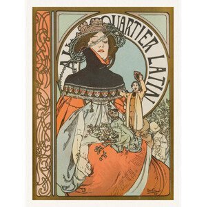 Obrazová reprodukce Au Quartier Latin (Vintage Art Nouveau) - Alfons / Alphonse Mucha, (30 x 40 cm)
