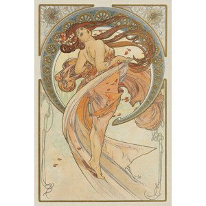 Obrazová reprodukce The Arts 2, Heavily Distressed (Beautiful Vintage Art Nouveau Lady) - Alfons / Alphonse Mucha, (26.7 x 40 cm)