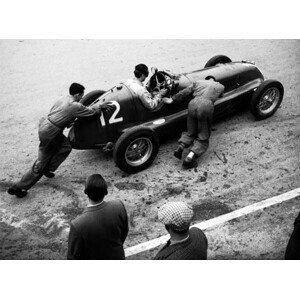 Umělecká fotografie Grand Prix Car Racing, 1950, (40 x 30 cm)