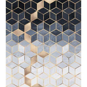 Ilustrace Soft Blue Gradient Cubes, Elisabeth Fredriksson, (35 x 40 cm)