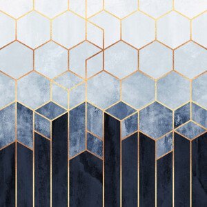 Ilustrace Soft Blue Hexagons, Elisabeth Fredriksson, (40 x 40 cm)