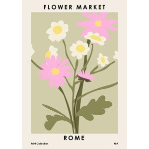 Ilustrace Flower Market Rome, NKTN, (30 x 40 cm)