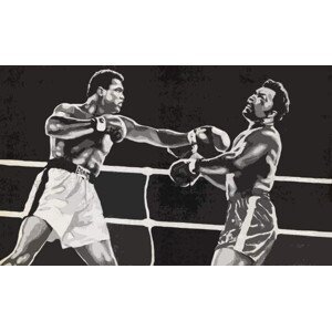 English School, - Obrazová reprodukce Muhammad Ali defeating George Foreman, (40 x 24.6 cm)
