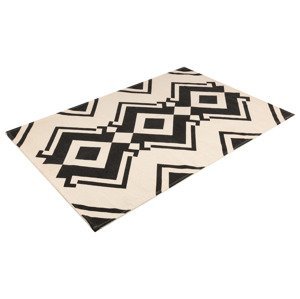 LIVARNO home Bavlněný koberec, 140 x 200 cm (černá/krémová)