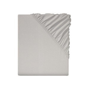 LIVARNO home Žerzejové napínací prostěradlo, 90-100 x 200 cm (světle šedá)
