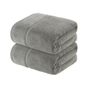 LIVARNO home Froté ručník, 50 x 100 cm, 2 kusy (světle šedá)