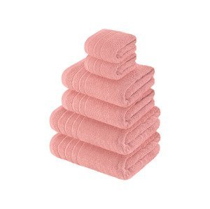 LIVARNO home Sada froté ručníků, 6dílná (světle růžová)