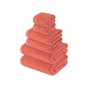LIVARNO home Sada froté ručníků, 6dílná (korálová)