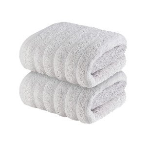 LIVARNO home Froté ručník, 50 x 100 cm, 2 kusy (světle šedá)