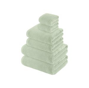 LIVARNO home Sada froté ručníků, 6dílná (zelená)